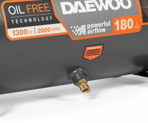 Безмасляный компрессор DAEWOO DAC 180S 1300 Вт 8 л, детальное фото