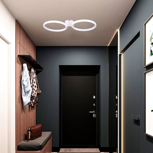 Люстра led 2x49w бел баритон пульт 3-6к, фотография