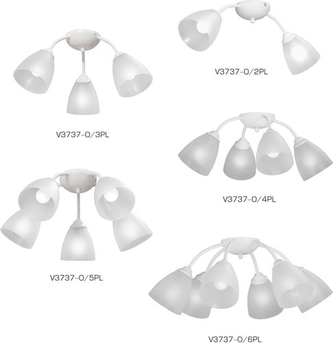 Потолочная люстра Vitaluce V3737-0/5PL белая 5ХE14Х40ВТ, фотография
