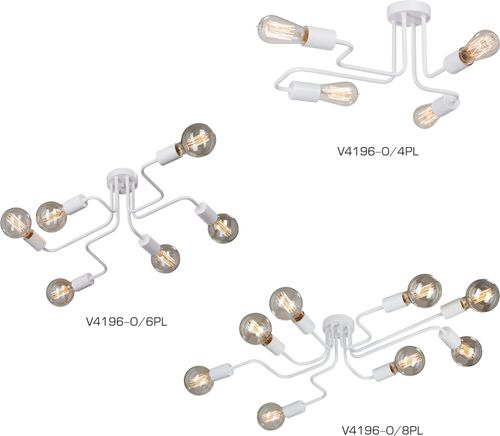 Потолочная люстра Vitaluce V4196-0/6PL белая 6ХE27Х40Вт, фото