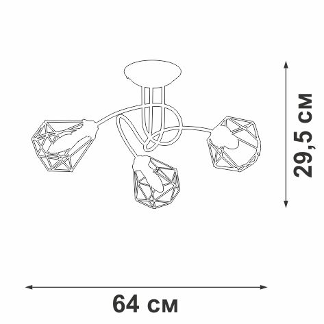 Потолочная люстра Vitaluce V4930-1/3PL черная 3ХE14Х40Вт, изображение