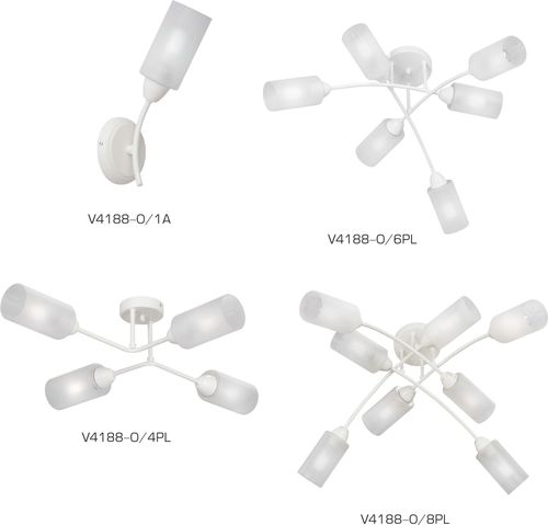 Потолочная люстра Vitaluce V4188-0/6PL белая 6ХE27Х40Вт, детальное фото
