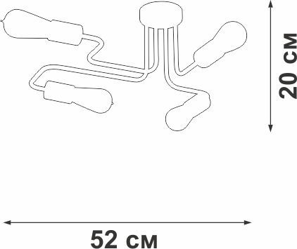 Потолочная люстра Vitaluce V4196-1/4PL черная 4ХE27Х40Вт, детальное фото