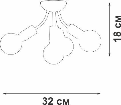 Потолочная люстра Vitaluce V3927-1/4PL черная 4ХE27Х40Вт, вид