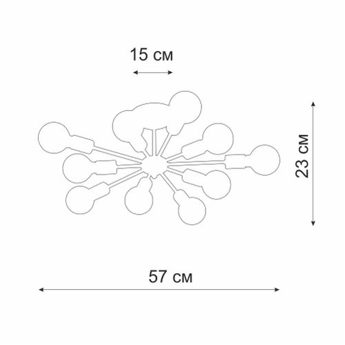 Люстра V4261-0/10PL, 10хE27 40Вт 30м² белый, фото