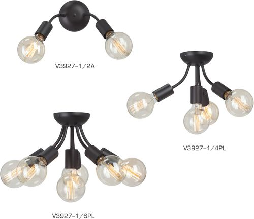 Потолочная люстра Vitaluce V3927-1/6PL черная 6ХE27Х40Вт, картинка