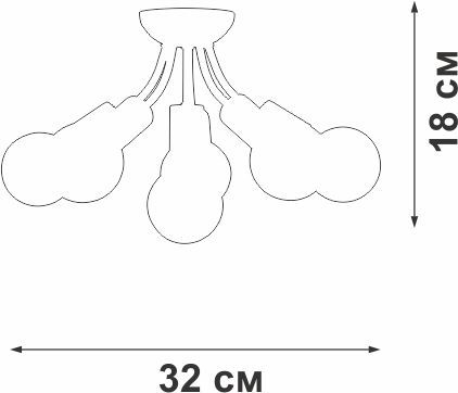Потолочная люстра Vitaluce V3927-1/6PL черная 6ХE27Х40Вт, вид