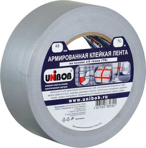 Лента клейкая UNIBOB, армированная 48мм х 50м, картинка