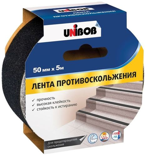 Противоскользящая лента UNIBOB 50 мм х 5 м черная, изображение