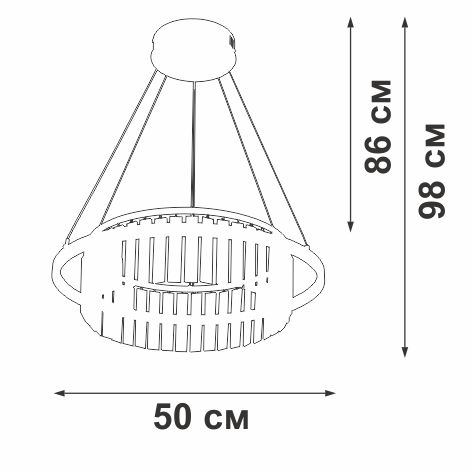 Люстра светодиодная V54010-0/1S, LED 31Вт 3900-4200К 2690лм 11м² белый, фотография