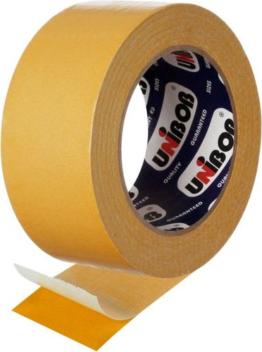 Двухсторонняя клейкая лента UNIBOB, на тканевой основе 50мм х 25м, крупный план