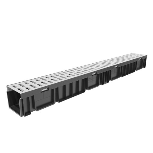 Канал пластиковый со стальной решёткой Gidrolica LIght 1000х116х95 мм класс А15, картинка