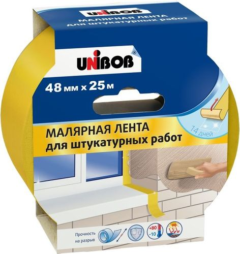 Лента малярная UNIBOB для штукатурных работ 48мм х 25м, фото