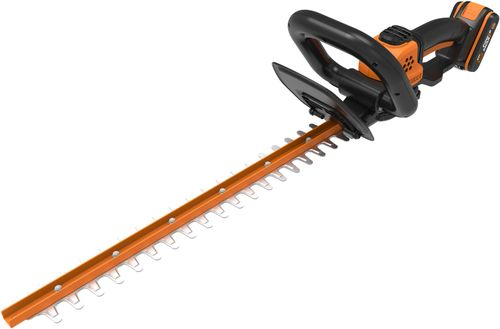 Кусторез аккумуляторный WORX 44см 2Ач, акб+з/у, wg261e, крупный план