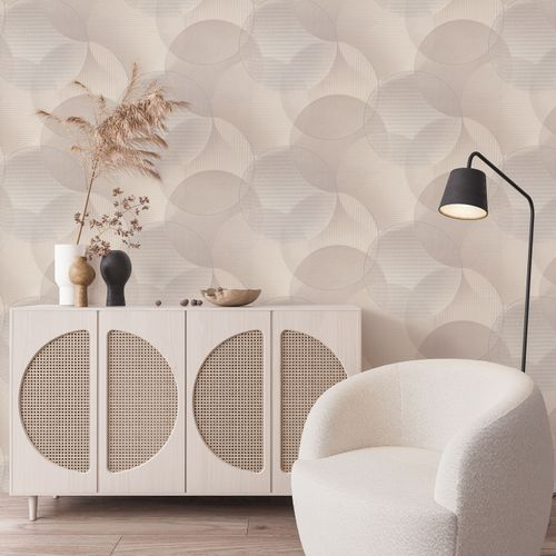 Обои ORNAMY bauhaus винил/флиз 8051-02 бежевый 1,06х10,05м, картинка