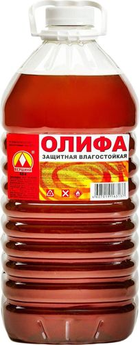 Олифа ВЕРШИНА 5 л полуглянцевая, крупный план