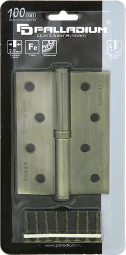 Дверная петля разъемная врезная Palladium N613S4ABR 100х75х2,5 мм антич. бронза, изображение