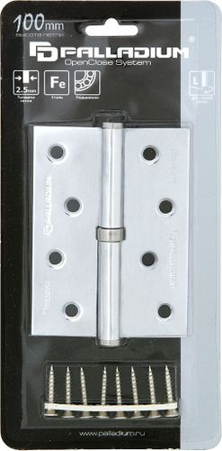 Дверная петля разъемная врезная Palladium N 613-S-4 CP R 100х75х2,5 мм хром, фотография