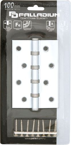 Дверная петля универсальная врезная Palladium N 4BB-100 100х70х2 мм хром, вид