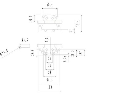 Дверная петля универсальная накладная Palladium 100х75х2,5 золото, крупный план