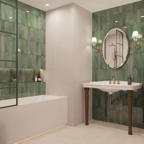 Плитка Настенная Azori Bricks green 31,5Х63 см 1,79 м², вид
