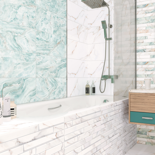 Плитка настенная Alma Ceramica Nevada Кирпичик 24,9X50 см 1,494 м2, фотография
