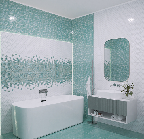 Плитка Напольная Azori Calypso aquamarine 42X42 см 1,23 м², крупный план