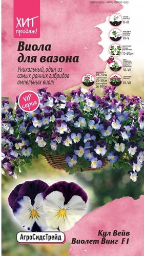 Семена ВИОЛА КУЛ ВЕЙВ В/ВИН АСТ 5 ШТ, крупный план