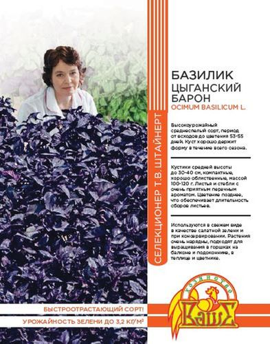 Семена БАЗИЛИК ЦЫГАНСКИЙ БАРОН 0,25 ГР, крупный план