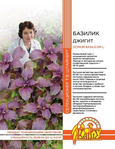 Семена БАЗИЛИК ДЖИГИТ 0,25 ГР ШТАЙНЕРТ, фотография