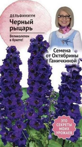 Семена Дельфиниума Октябрина Ганичкина Черный рыцарь 0,05 г, изображение