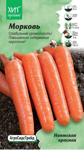 Семена Морковь Нантская красная АСТ, вид