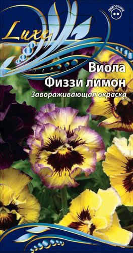 Семена Виола (Анютины глазки) Физзи Лимон, 5шт, крупный план
