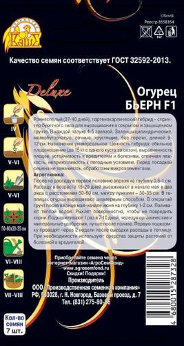 Семена Огурца Бьерн F1 0,25 г, фотография