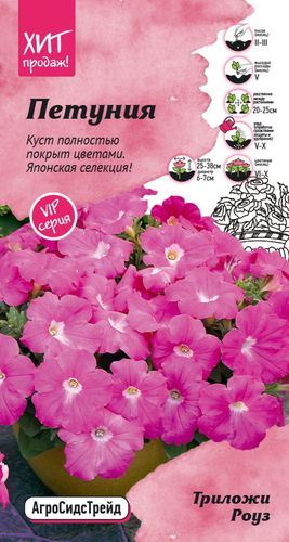 Петуния Трилоджи Роуз 5 шт АСТ, фото