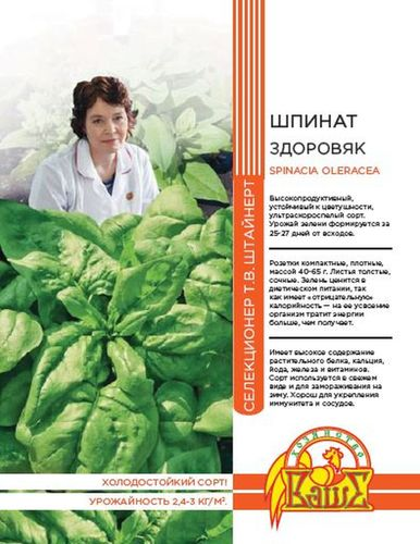 Семена ШПИНАТ ЗДОРОВЯК 2 ГР ШТАЙНЕРТ, картинка