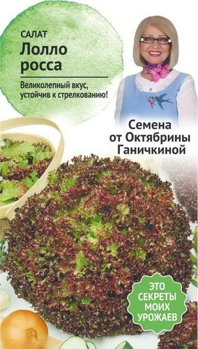 Семена Салата Октябрина Ганичкина Лолло Росса 1 г, картинка