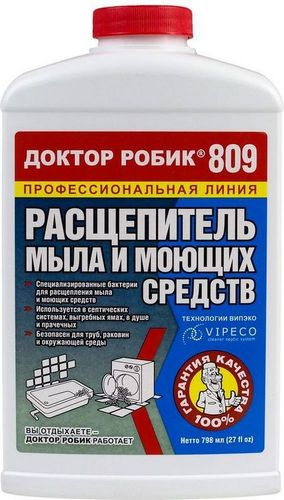 Универсальное средство для выгребных ям Доктор Робик 809 0,8 л, вид