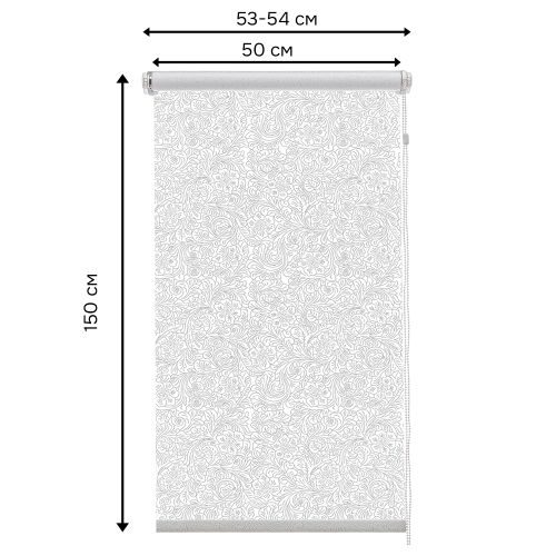 Рулонные шторы Тикаль белый 50х150 см, крупный план