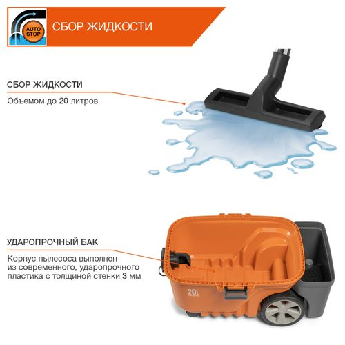 Пылесос универсальный DAEWOO DAVC 2000S 1500 Вт, вид