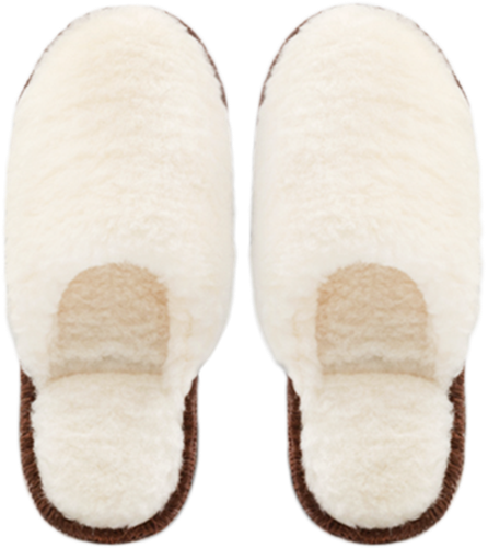 Тапочки шерстяные N&H белые L/XL (40-44), изображение