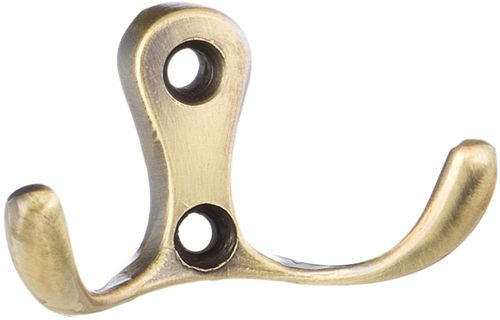 Крючок мебельный KERRON Hooks KR 0010 AB двойной бронзовый, картинка