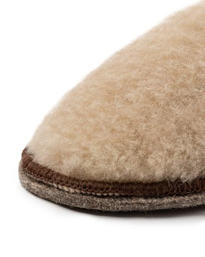Тапочки шерстяные N&H бежевые S/M (36-39), детальное фото