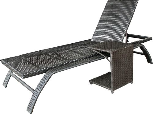 Стол садовый для шезлонга GreenGard 35x35x45см, коричневый, крупный план