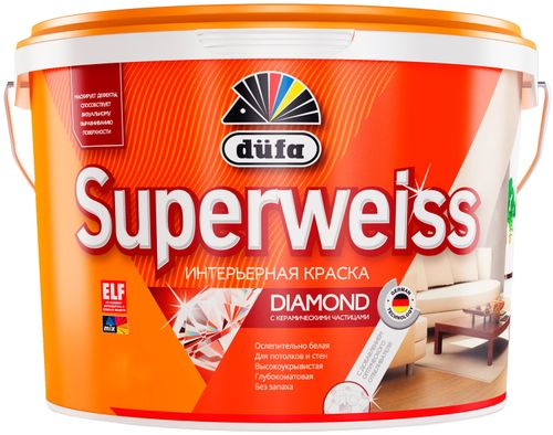 Краска DUFA superweiss rd4 интерьерная матовая белая 9л, фотография