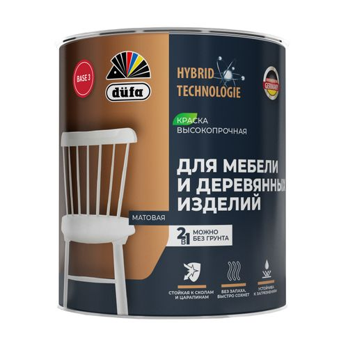 Dufa для мебели и деревянных изделий краска база 3 0,65л, вид