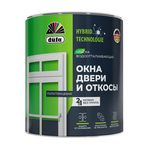 Dufa окна, двери и откосы краска база 1 0,75л, крупный план
