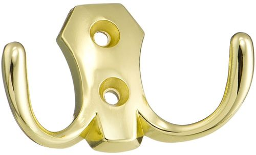 Крючок мебельный KERRON Hooks KR 0020 OT двойной золотистый, крупный план