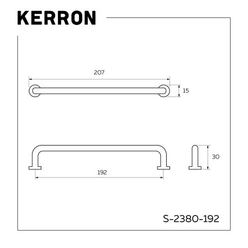 Ручка для мебели KERRON 30x15x208 мм, изображение