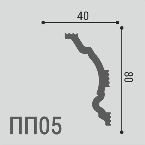 Карниз XPS POLYMER ПП 05 80*40, вид